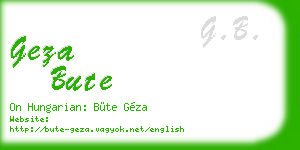 geza bute business card