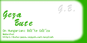 geza bute business card
